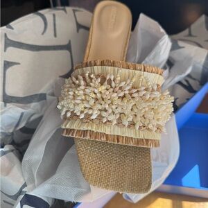 Raffia slides - never worn.